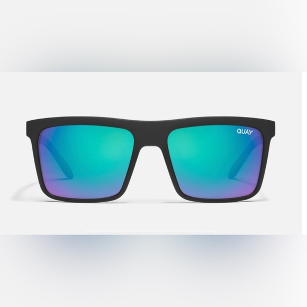 Quay LET IT RUN Matte Black Frame Navy Polarized Lens sunglasses new